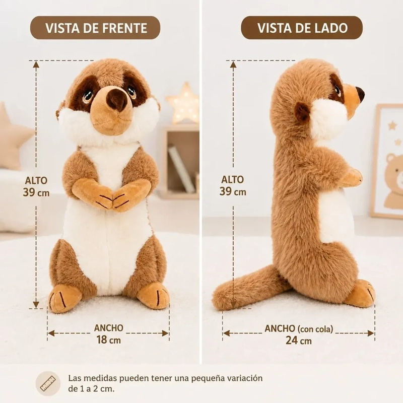 PELUCHE DE ZARIGUEYA TIERNO PELUCHE ANIMALES MARRON - 4