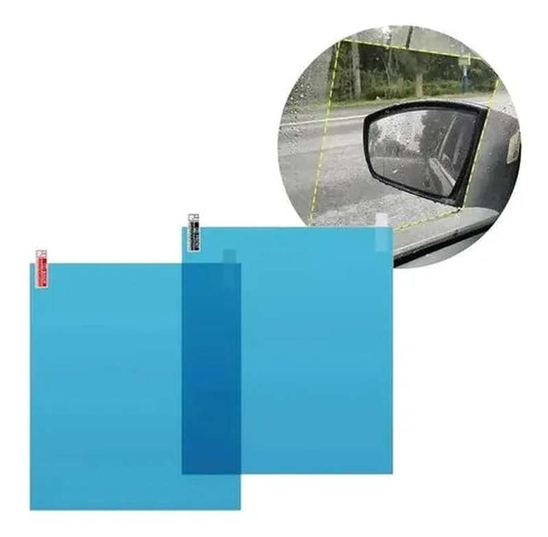 KIT 2 LAMINA ANTIEMPAÑANTE ANTI AGUA VENTANA RETROVISOR - 1