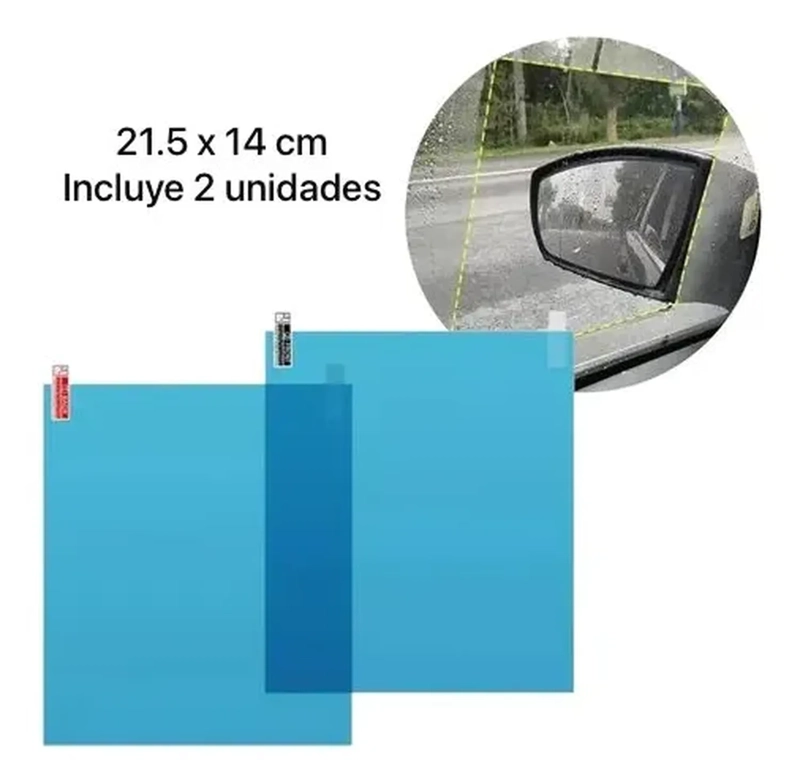 KIT 2 LAMINA ANTIEMPAÑANTE ANTI AGUA VENTANA RETROVISOR - 4
