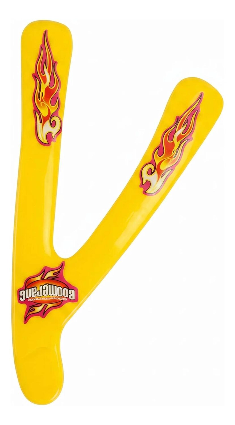 BOOMERANG DE PLASTICO BUMERAN FRISBEE JUEGO EXTERIOR CAMPING AMARILLO - 1