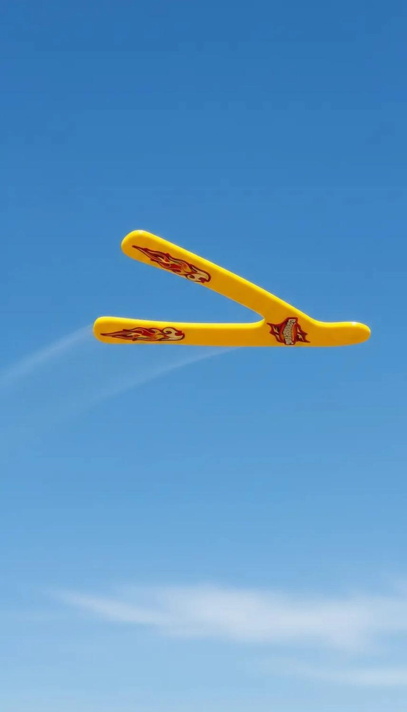 BOOMERANG DE PLASTICO BUMERAN FRISBEE JUEGO EXTERIOR CAMPING AMARILLO - 2