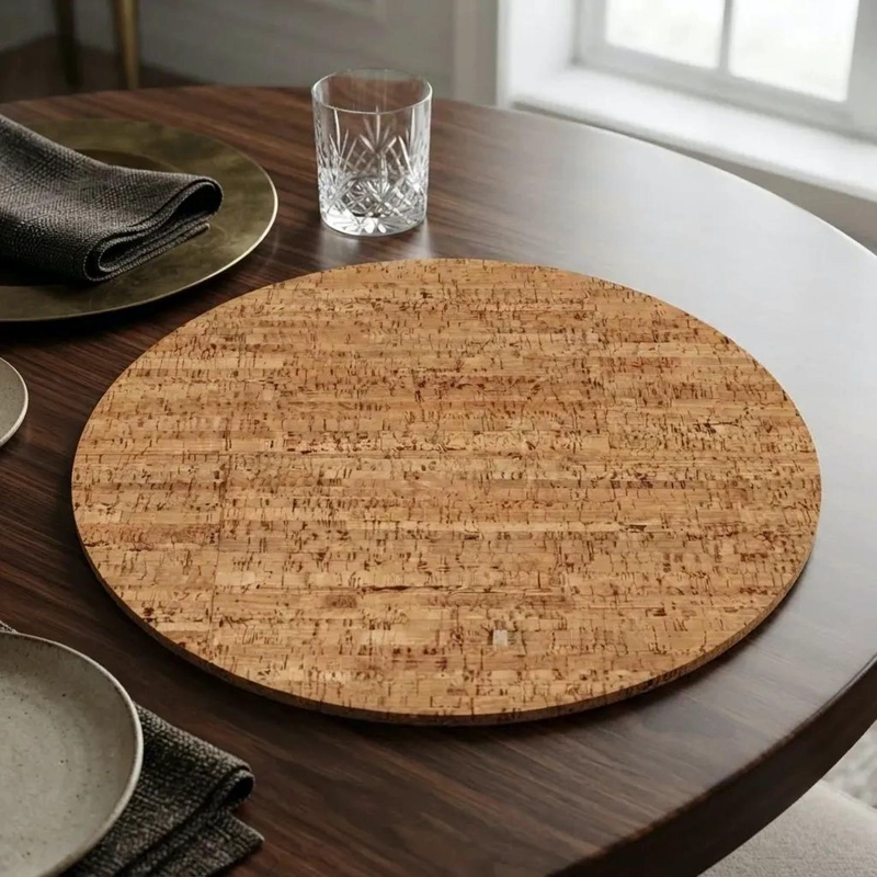 SET 6 INDIVIDUALES DE MESA PACK 6 REDONDO MADERA MARRON - 1