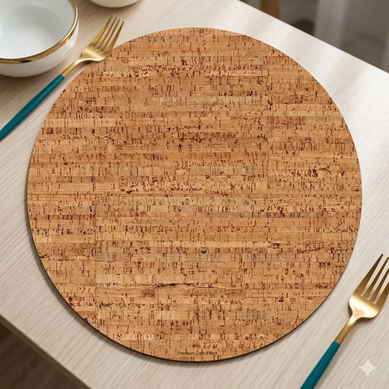 SET 6 INDIVIDUALES DE MESA PACK 6 REDONDO MADERA MARRON - 4