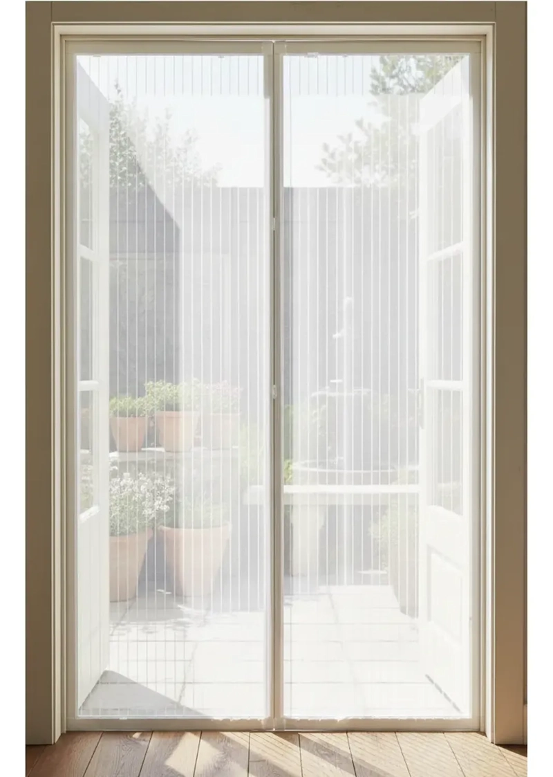 MALLA MOSQUITERA CORTINA CON CIERRE DE IMAN 100X210CM BLANCO - 1