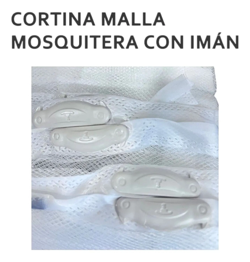 MALLA MOSQUITERA CORTINA CON CIERRE DE IMAN 100X210CM BLANCO - 3