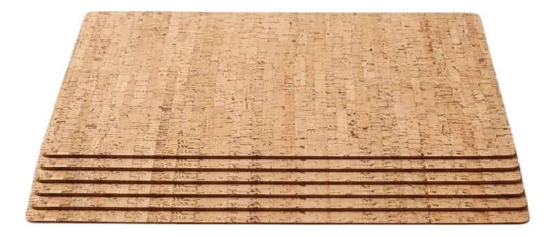 SET 6 INDIVIDUALES DE MESA PACK 6 RECTANGULAR MADERA MARRON - 2