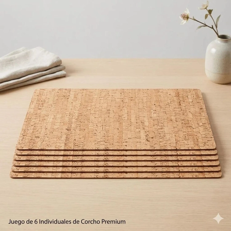 SET 6 INDIVIDUALES DE MESA PACK 6 RECTANGULAR MADERA MARRON - 3