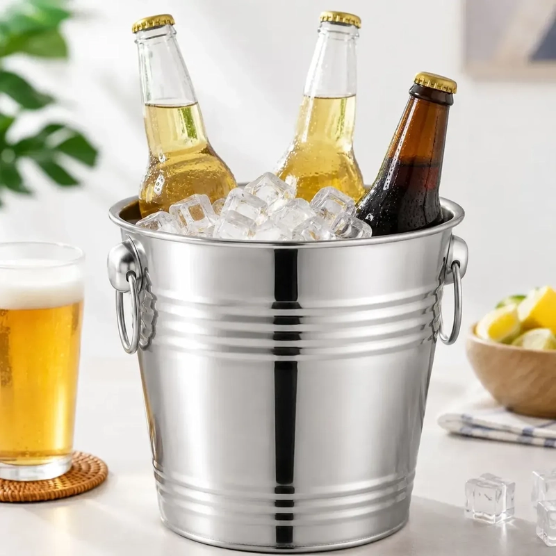 HIELERA DE ALUMINIO BALDE CERVEZAS COCINA 3LTS PLATEADO - 1
