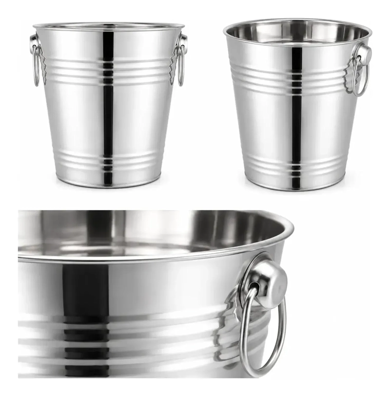 HIELERA DE ALUMINIO BALDE CERVEZAS COCINA 3LTS PLATEADO - 2