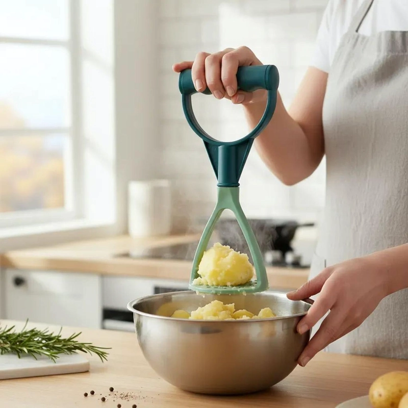 MOLEDOR DE PAPAS UTENSILIO TRITURADOR PURE  PISAPAPAS PATATA AZUL PETROLEO - 2