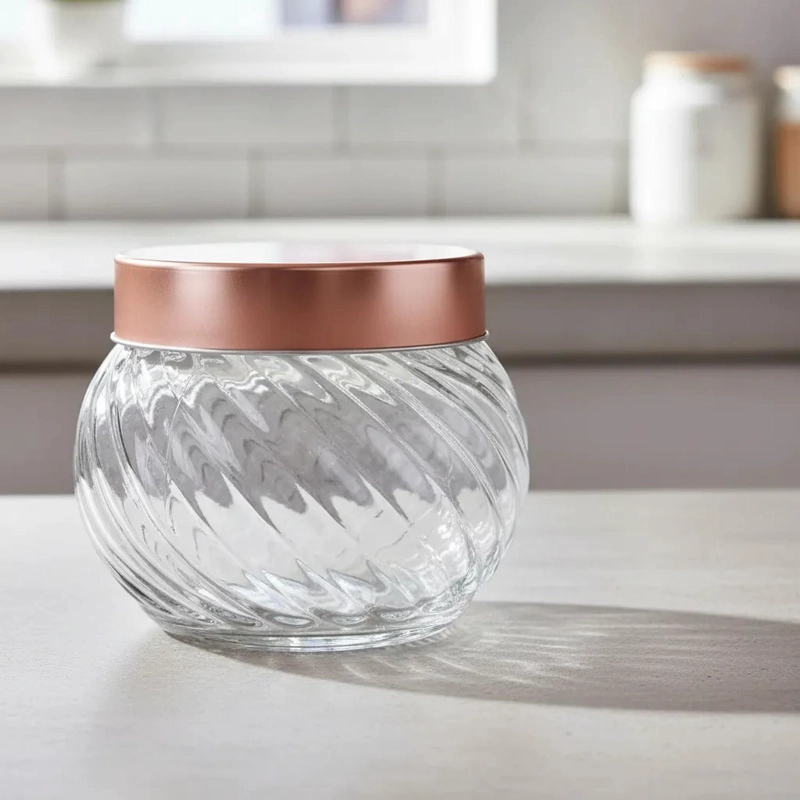 FRASCO CONSERVERO ENVASE VIDRIO CONTENEDOR DE ALIMENTOS 10CM TERRACOTA - 2