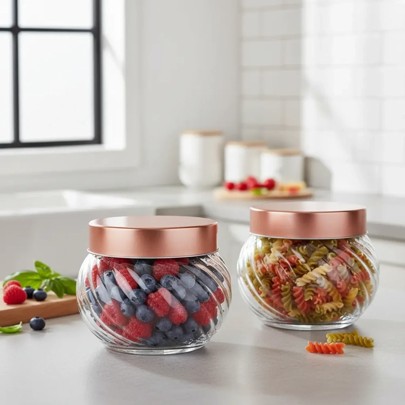 FRASCO CONSERVERO ENVASE VIDRIO CONTENEDOR DE ALIMENTOS 10CM TERRACOTA - 3