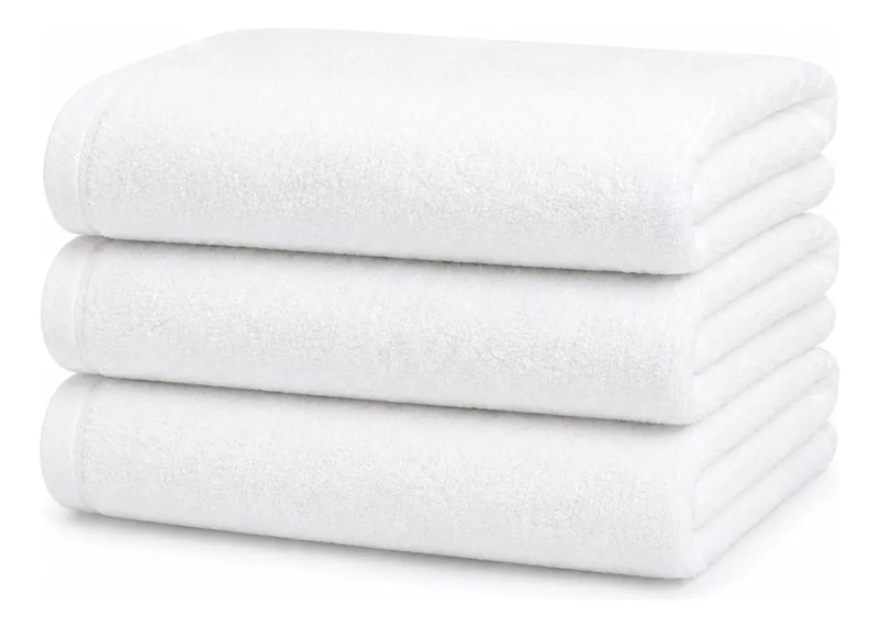SET 3 TOALLAS DE MANO BLANCAS HOTELERIA TOALLA 33X70CM BLANCO - 1