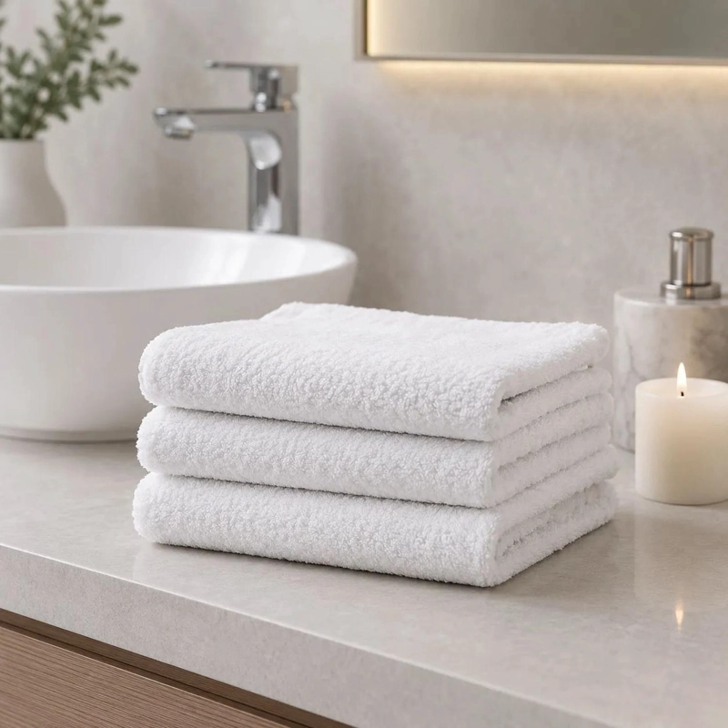 SET 3 TOALLAS DE MANO BLANCAS HOTELERIA TOALLA 33X70CM BLANCO - 3