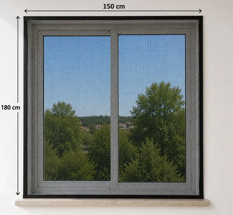 MALLA MOSQUITERA CORTINA CON CIERRE DE IMAN 150X180CM NEGRO - 3