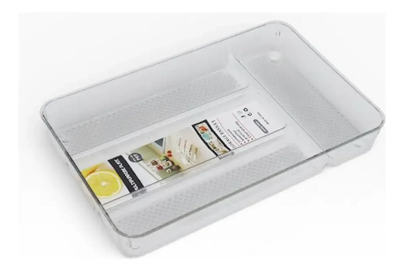 BANDEJA ACRILICO PARA CUBIERTOS UTENSILIOS ANTIDESLIZANTE G BLANCO - 1