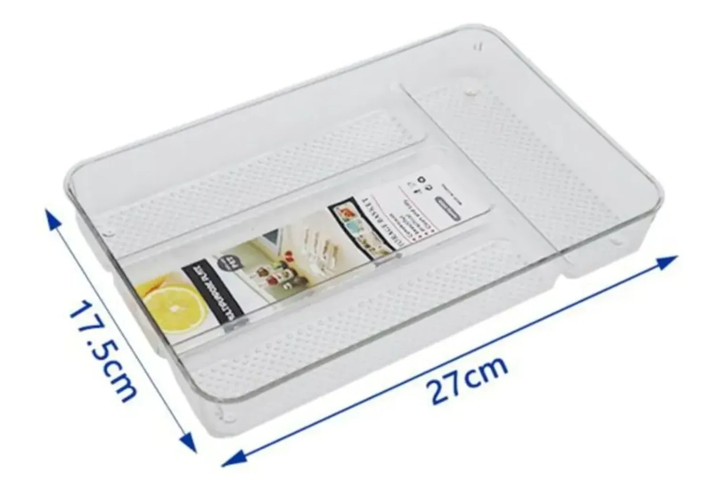 BANDEJA ACRILICO PARA CUBIERTOS UTENSILIOS ANTIDESLIZANTE G BLANCO - 2