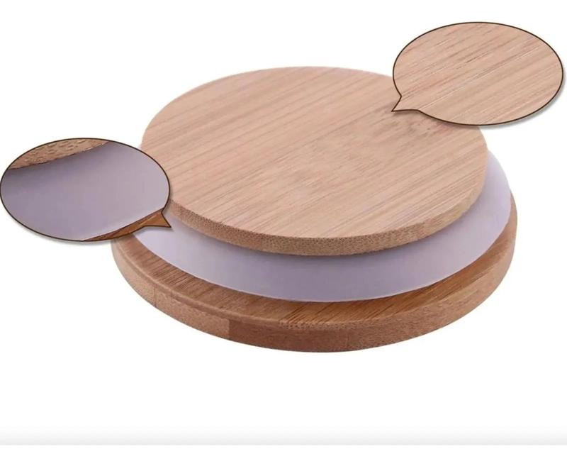 FRASCO CONSERVERO ENVASE DE VIDRIO CONTENEDOR TAPA MADERA MARRON - 3