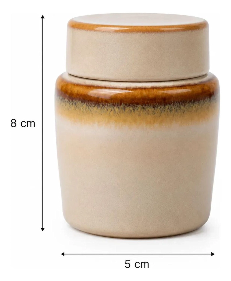 ENVASE CONTENEDOR FRASCO COCINA BAÑO CANISTER CERAMICA BEIGE - 2