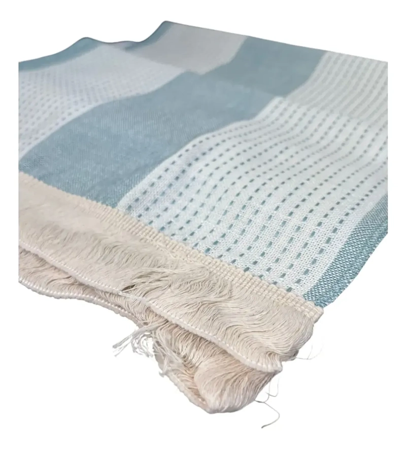 MANTEL CAMINO DE MESA RECTANGULAR TEJIDO LINEAS 180X37CM AZUL - 2