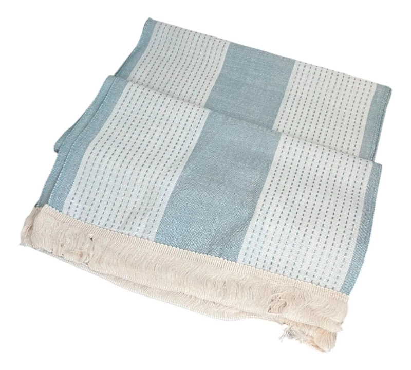 MANTEL CAMINO DE MESA RECTANGULAR TEJIDO LINEAS 180X37CM AZUL - 3