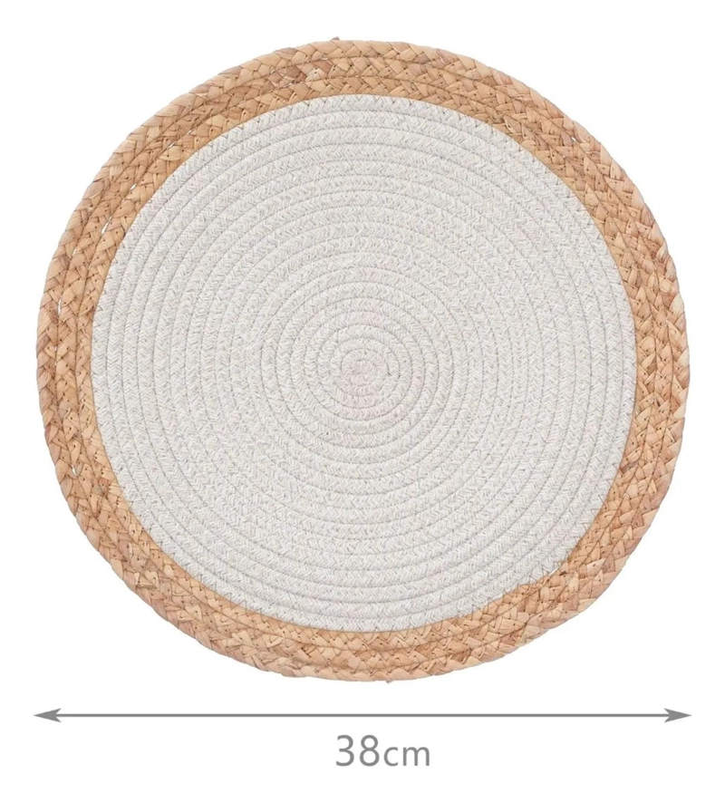 INDIVIDUAL MANTEL DE MESA INDIVIDUAL MIMBRE BLANCO BLANCO - 2