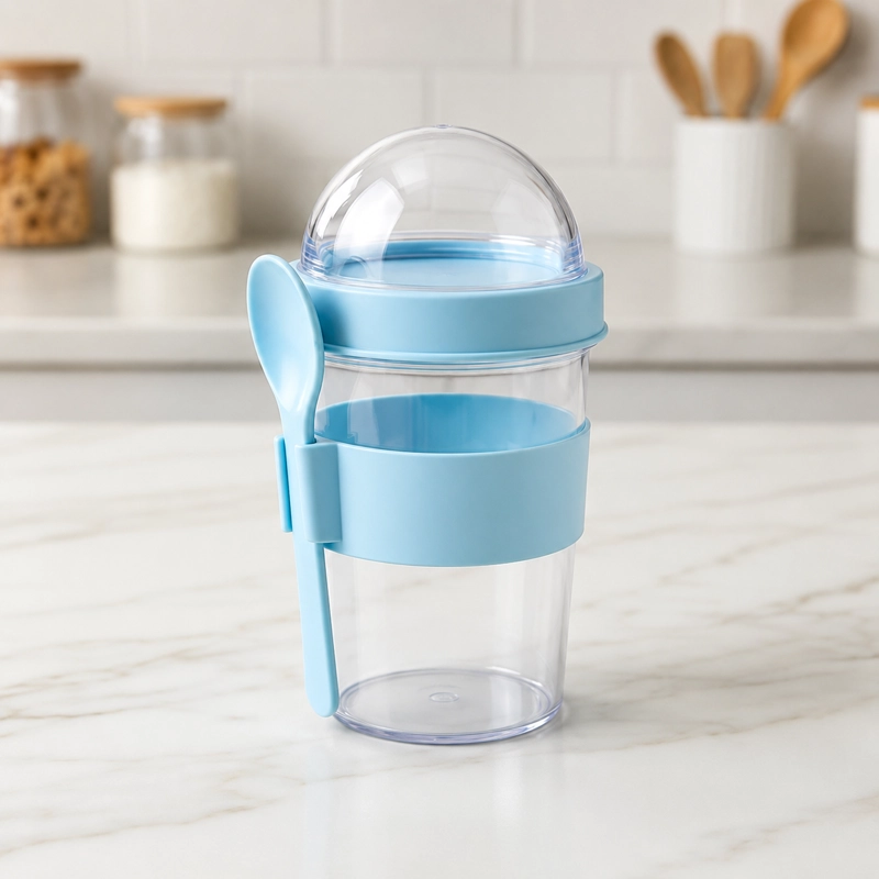 VASO DE YOGURT LECHE BEBIDAS Y CEREAL FRUTAS FRUTOS SECOS TAMAÑO 1 AZUL - 1