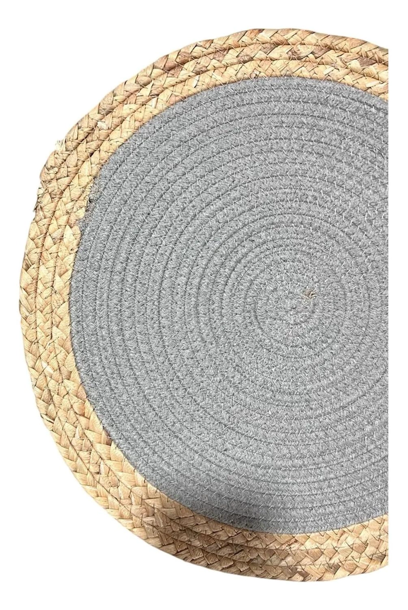 INDIVIDUAL MANTEL DE MESA INDIVIDUAL MIMBRE BLANCO GRIS - 2