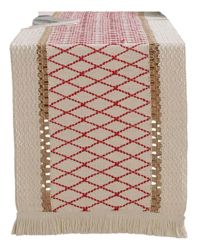 MANTEL CAMINO DE MESA RECTANGULAR YUTE MALLA 180X30CM TAMAÑO 0 MALLA - 1