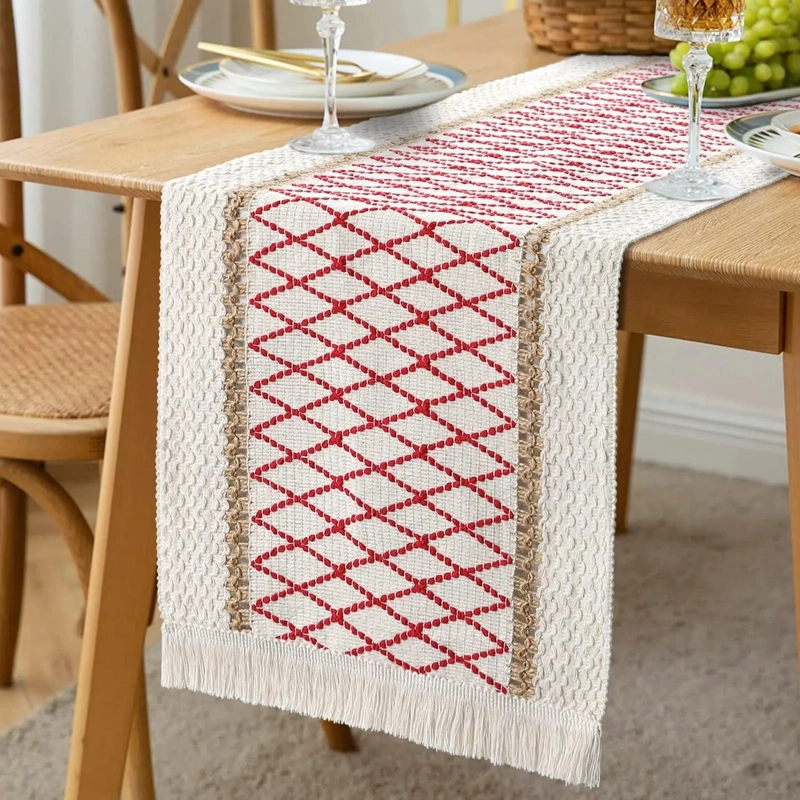 MANTEL CAMINO DE MESA RECTANGULAR YUTE MALLA 180X30CM TAMAÑO 0 MALLA - 3