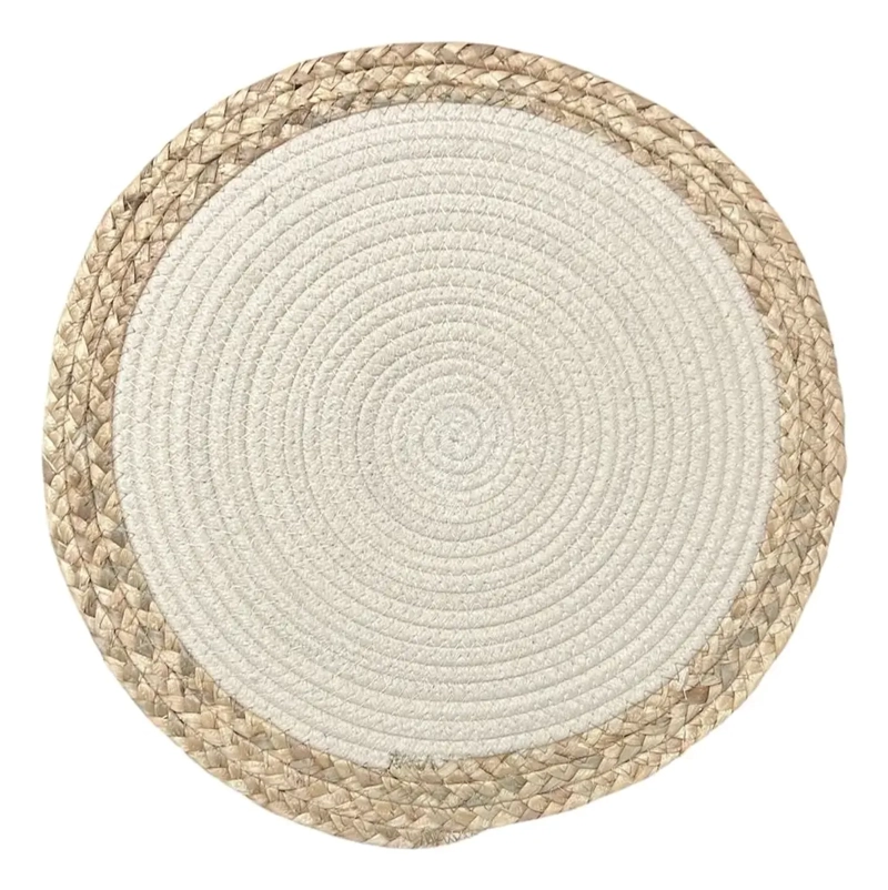 INDIVIDUAL MANTEL DE MESA INDIVIDUAL MIMBRE BLANCO BEIGE - 1