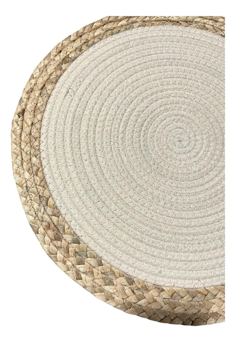 INDIVIDUAL MANTEL DE MESA INDIVIDUAL MIMBRE BLANCO BEIGE - 2
