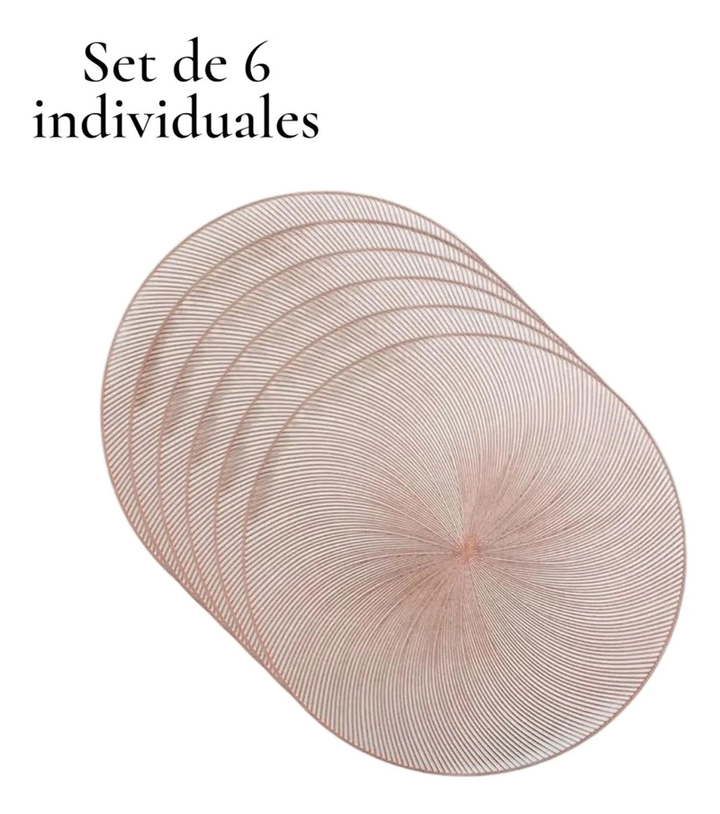 SET 6 INDIVIDUALES DE MESA PACK 6 INDIVIDUALES 38CM ESPIRAL - 2