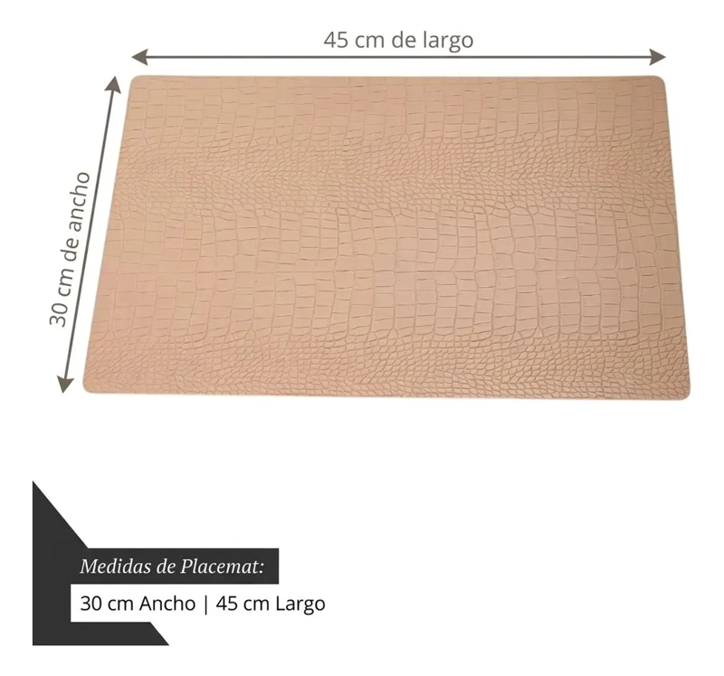 SET 6 INDIVIDUALES DE MESA PACK 6 CUERO SINTETICO 40CM TAMAÑO 0 - 2