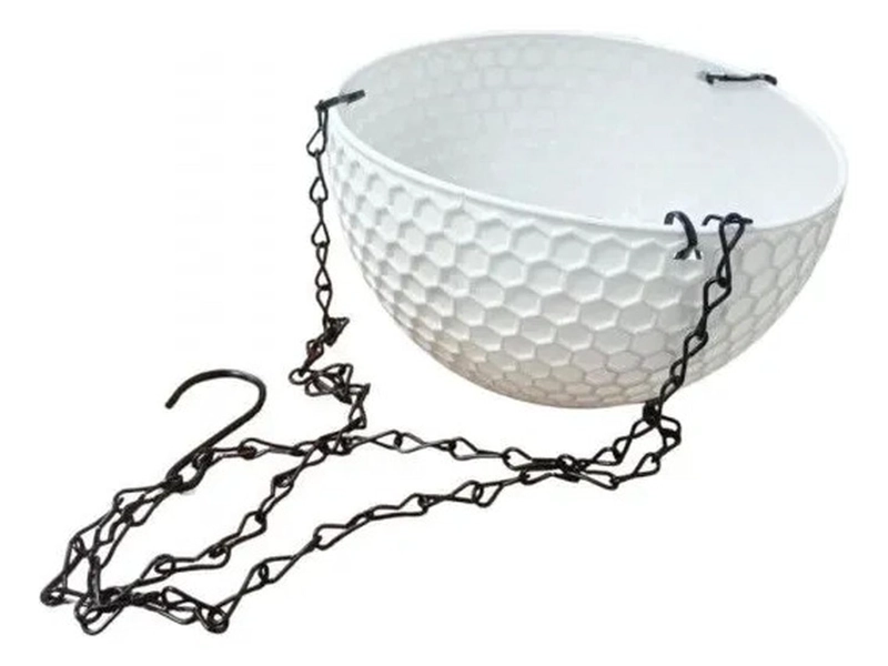 MACETA COLGANTE MACETERO COLGANTE DE RESINA CANASTO 26CM - 1