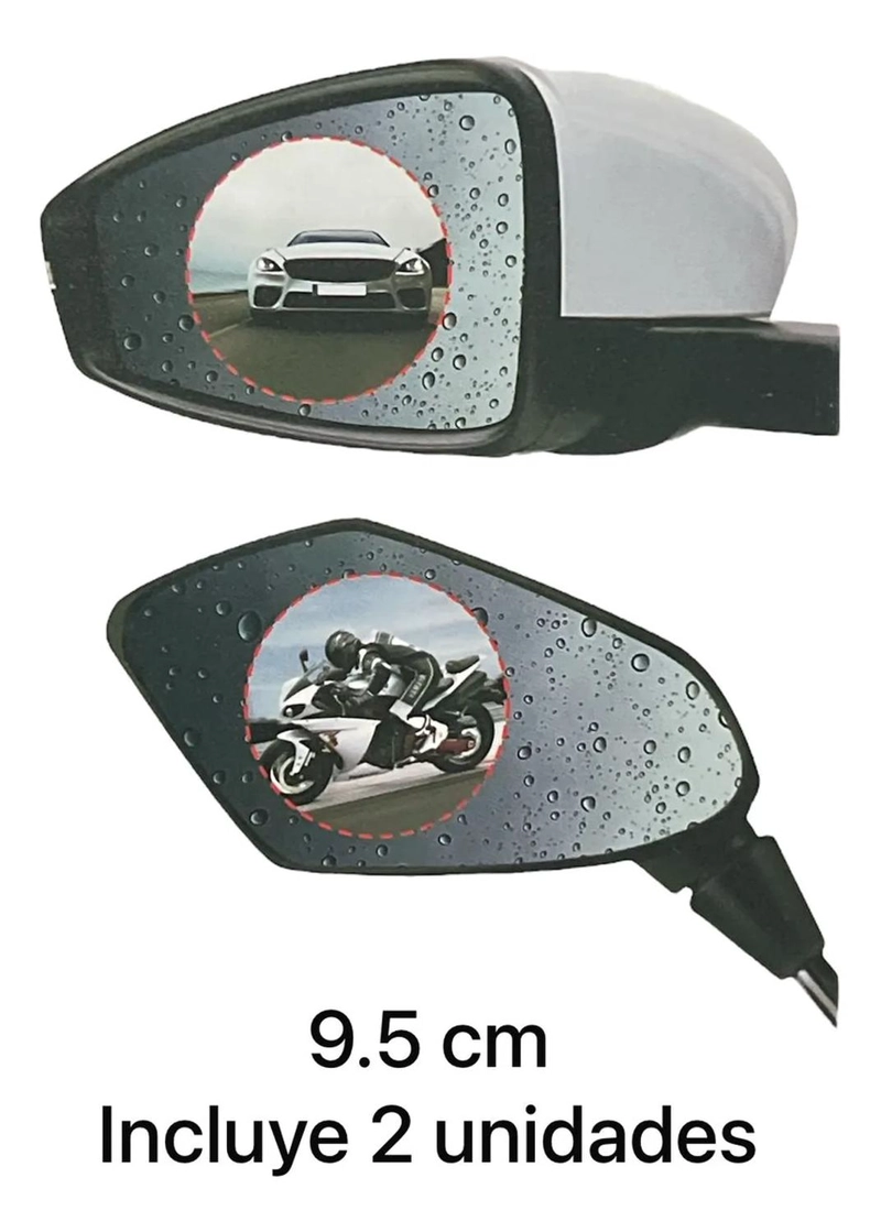 KIT 2 LAMINA ANTIEMPAÑANTE ANTI AGUA ESPEJO RETROVISOR - 5