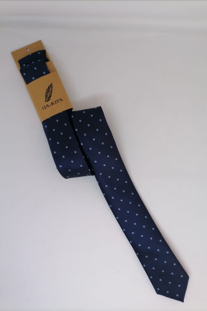 CORBATA MICROFIBRA UA-KIPA AZUL CON PAÑUELO - 2