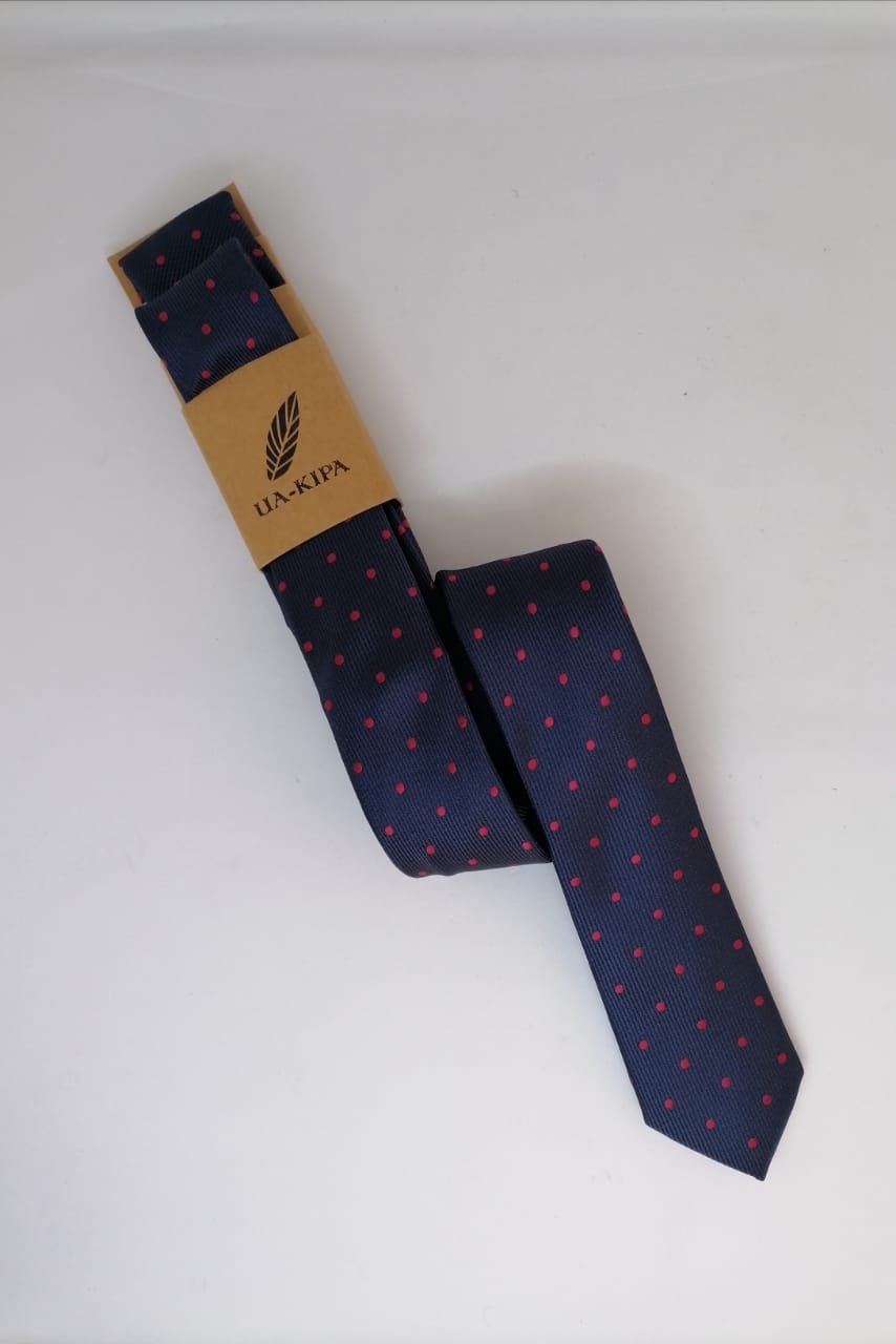 CORBATA MICROFIBRA UA-KIPA AZUL CON PAÑUELO - 2