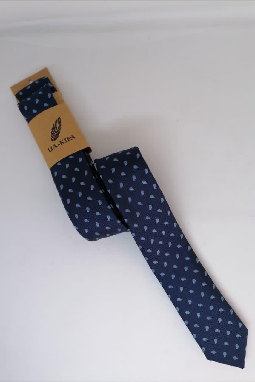 CORBATA MICROFIBRA UA-KIPA AZUL CON PAÑUELO - 2