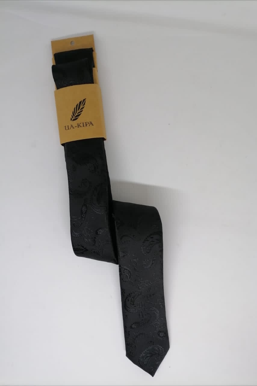 CORBATA MICROFIBRA UA-KIPA NEGRO CON PAÑUELO - 2