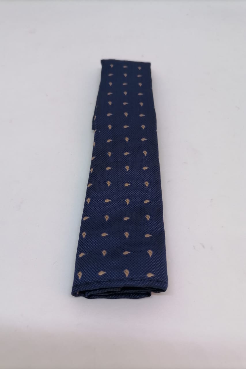 CORBATA MICROFIBRA UA-KIPA AZUL CON PAÑUELO - 3