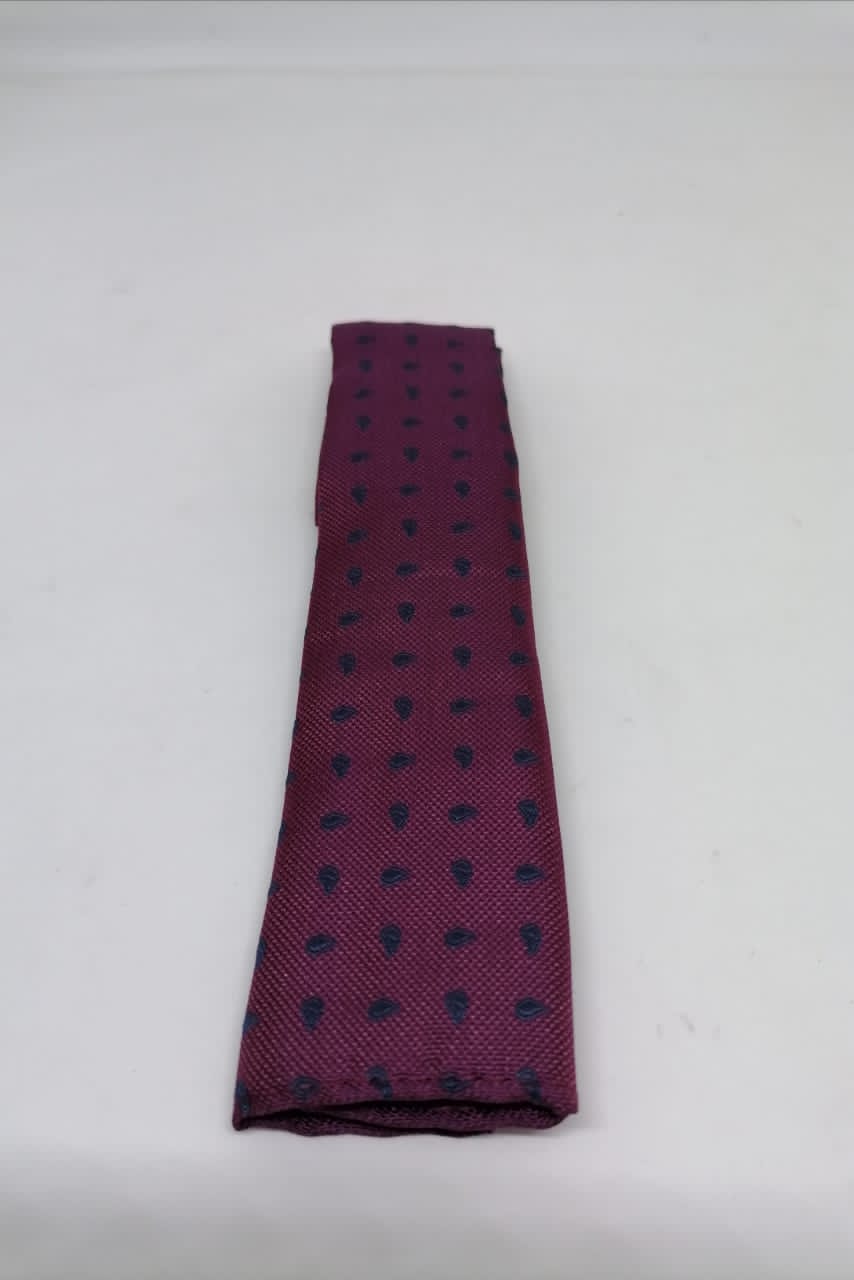 CORBATA MICROFIBRA UA-KIPA GUINDA CON PAÑUELO - 3