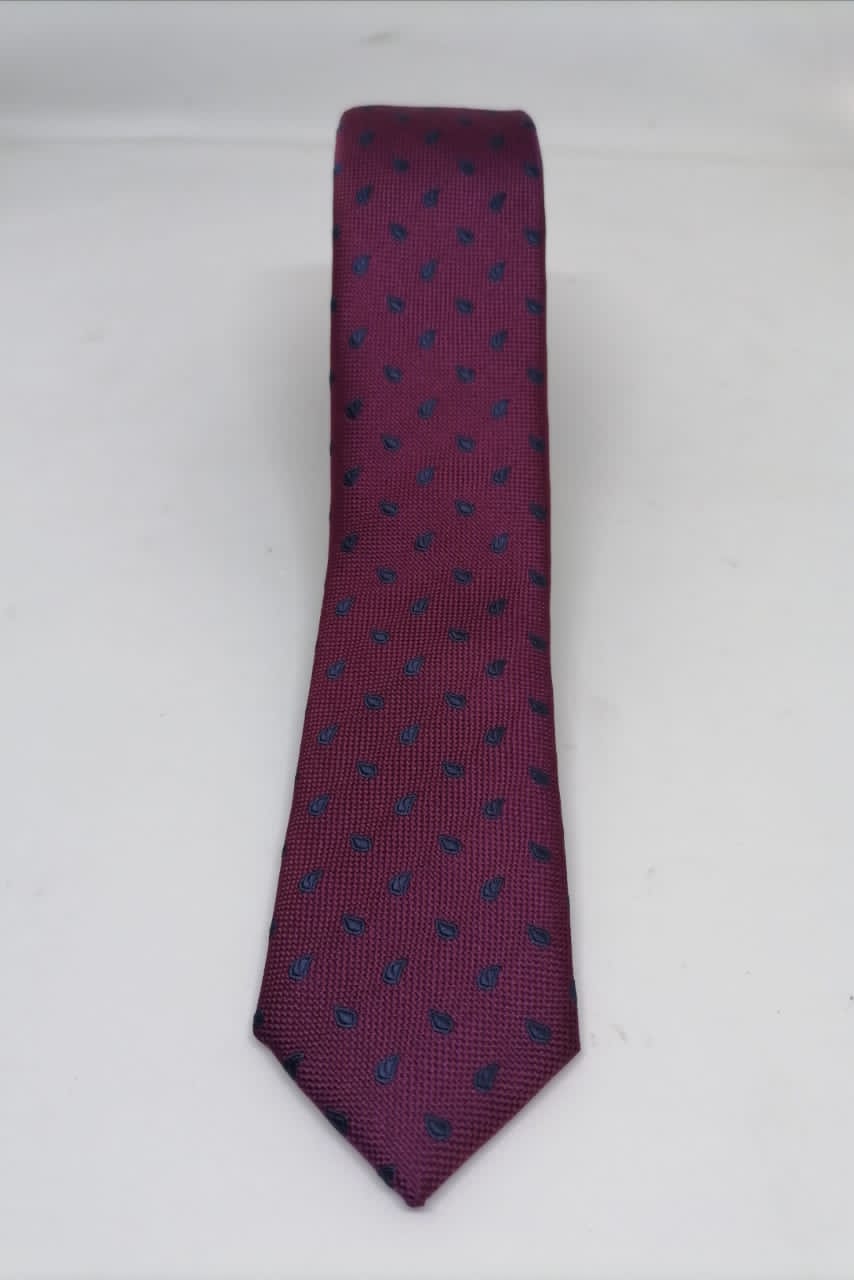 CORBATA MICROFIBRA UA-KIPA GUINDA CON PAÑUELO - 4