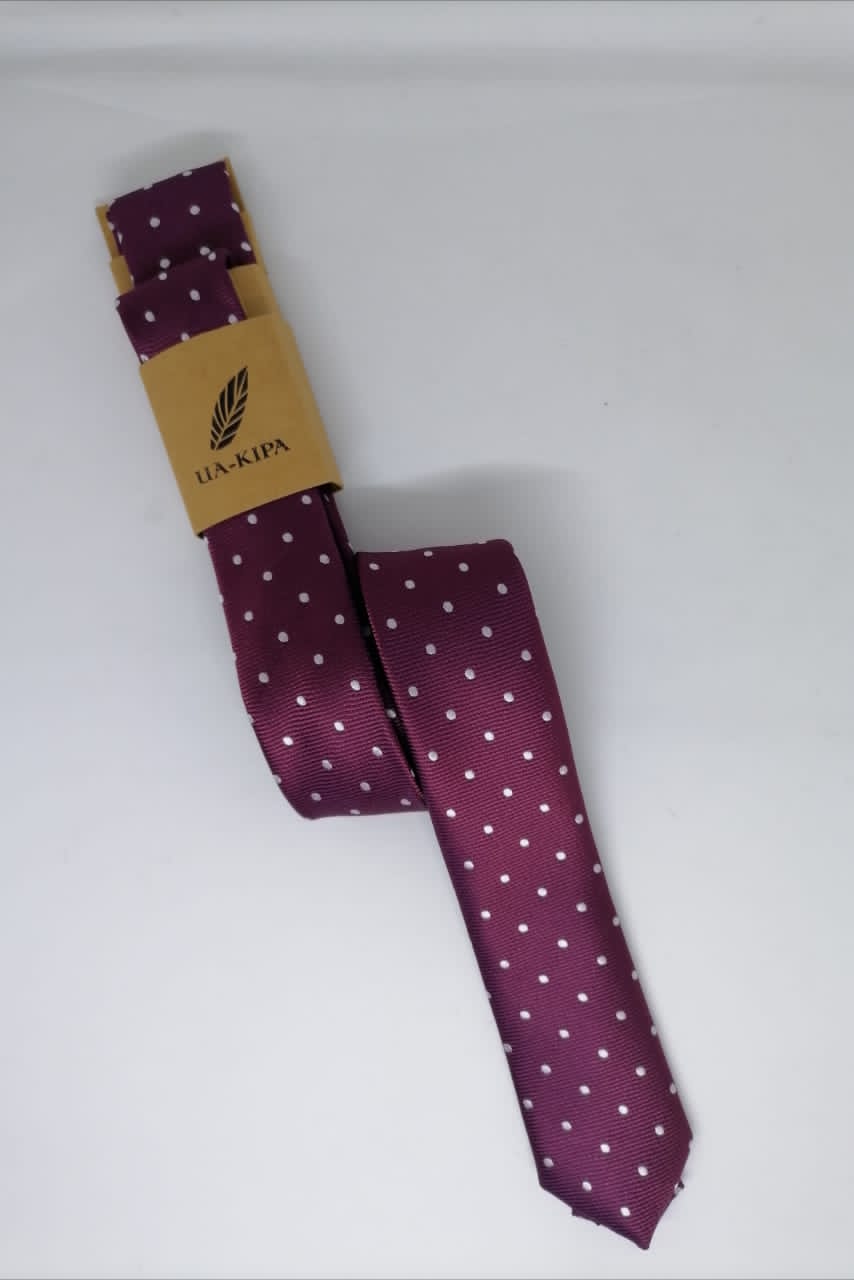 CORBATA MICROFIBRA UA-KIPA GUINDA CON PAÑUELO - 2