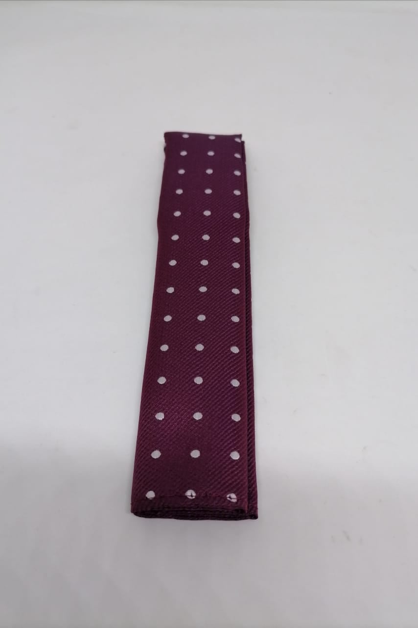 CORBATA MICROFIBRA UA-KIPA GUINDA CON PAÑUELO - 3