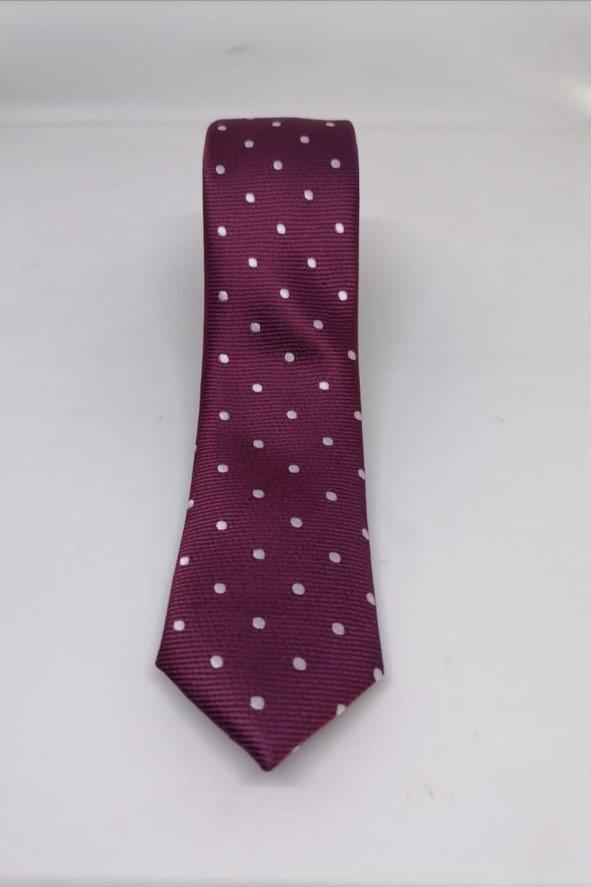 CORBATA MICROFIBRA UA-KIPA GUINDA CON PAÑUELO - 4