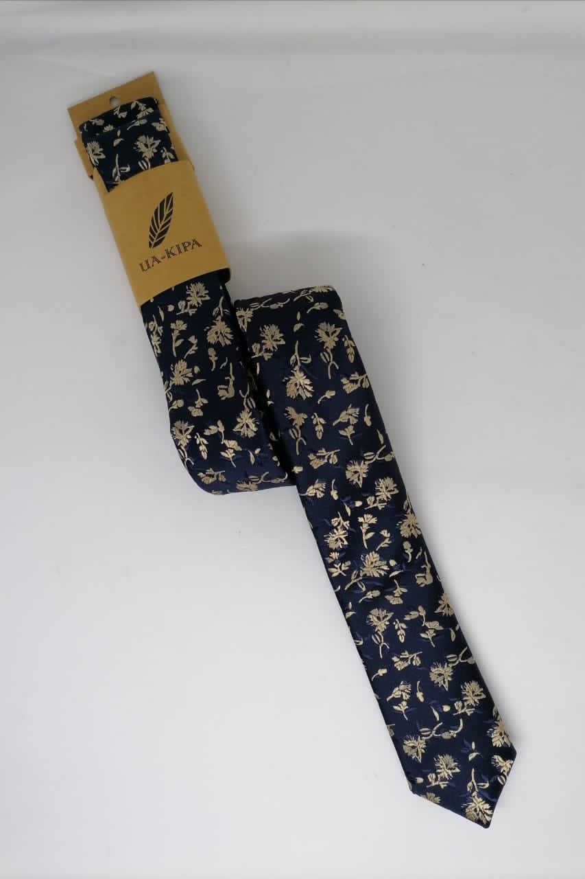 CORBATA MICROFIBRA UA-KIPA AZUL CON PAÑUELO - 2
