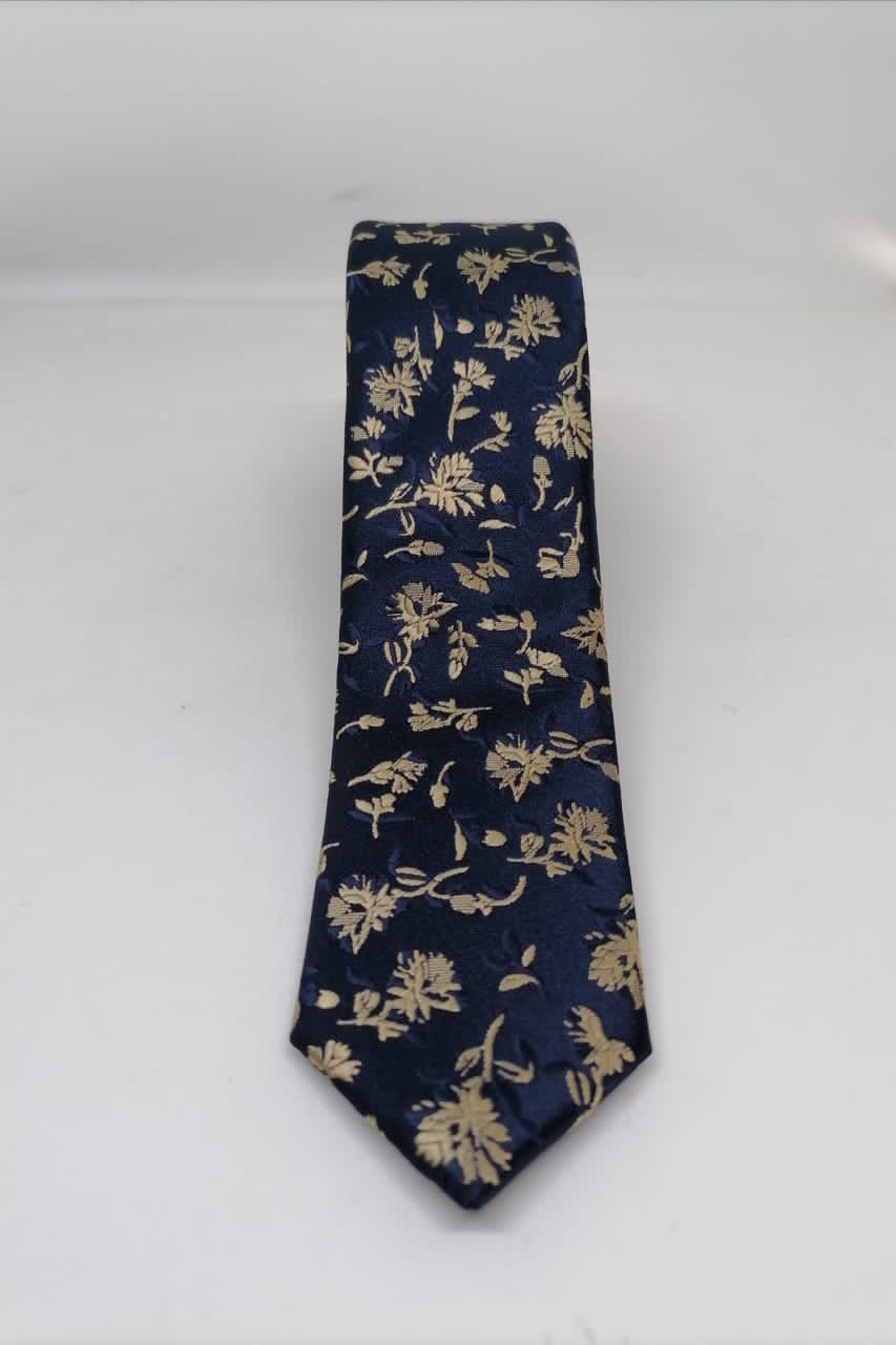 CORBATA MICROFIBRA UA-KIPA AZUL CON PAÑUELO - 4