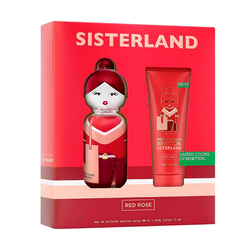 BENETTON SISTERLAND RED ROSE ESTUCHE EDT 80ML+LOCION 75ML - 1