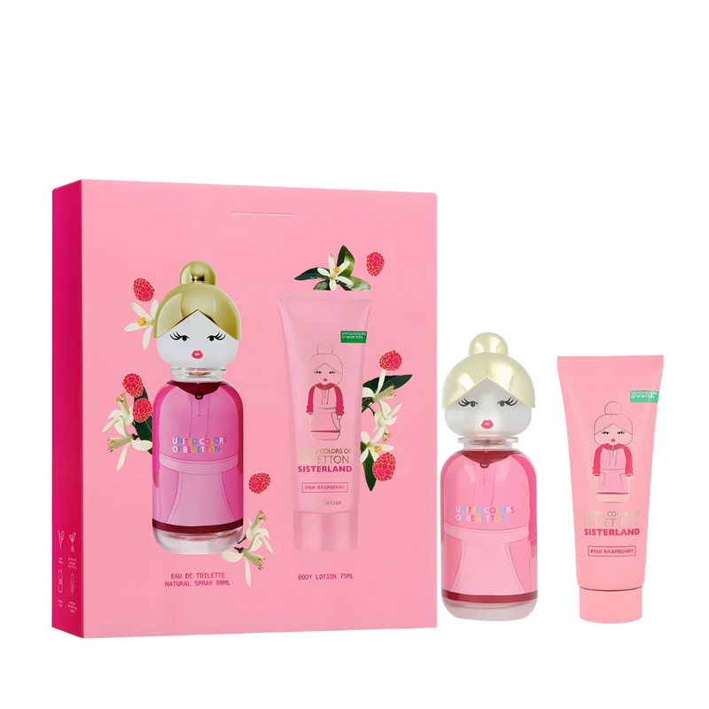 BENETTON SISTERLAND PINK RASPBERRY ESTUCHE EDT 80ML + LOCION 75ML - 1